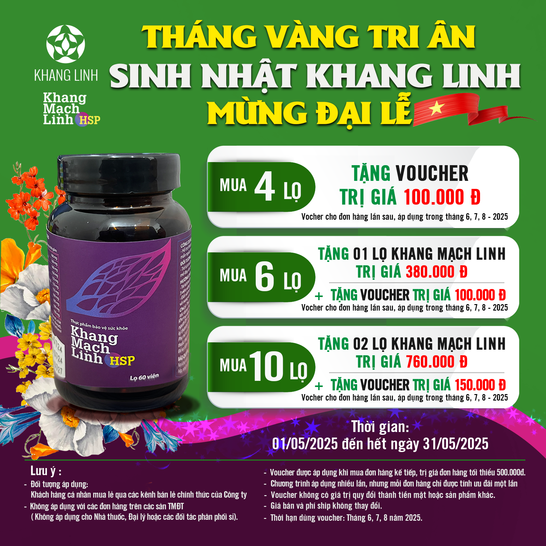 THÔNG BÁO CHƯƠNG TRÌNH “THÁNG VÀNG TRI ÂN – MỪNG SINH NHẬT KHANG LINH, MỪNG ĐẠI LỄ”
